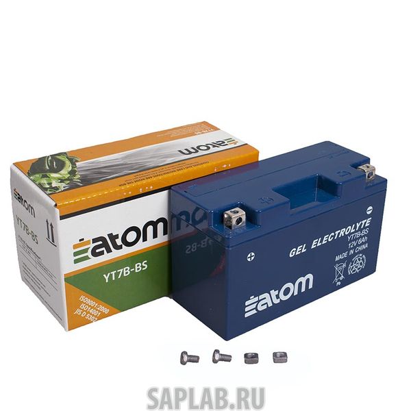 Купить ATOM 2102069 Мото аккумулятор ATOM  YT7B-BS (YT7B-4) GEL гелевый