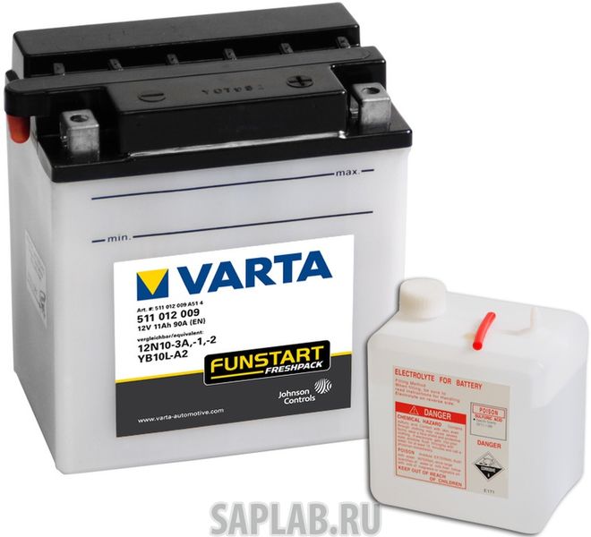 Купить VARTA 511012009 Аккумулятор VARTA Powersports Freshpack YB10L-A2
