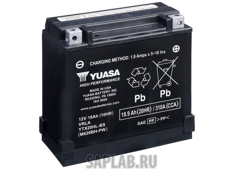 Купить YUASA YTX20HLBSPW Аккумулятор Yuasa YTX20HL-BS-PW 12В 18Ач 310CCA 175x87x155 мм Обратная (-+)