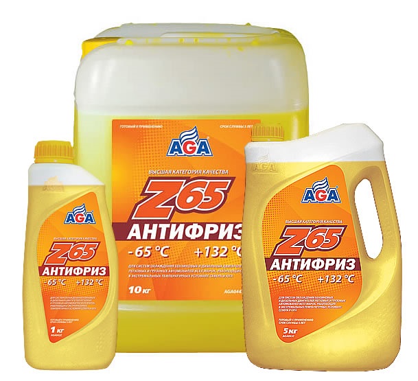 Купить Aga AGA042Z Антифриз,готовый к применению  -65С /желтый/   1л