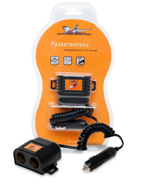 Купить Airline ASP15A10 Прикуриватель-разветвитель на 2 гнезда 15А (витой шнур)