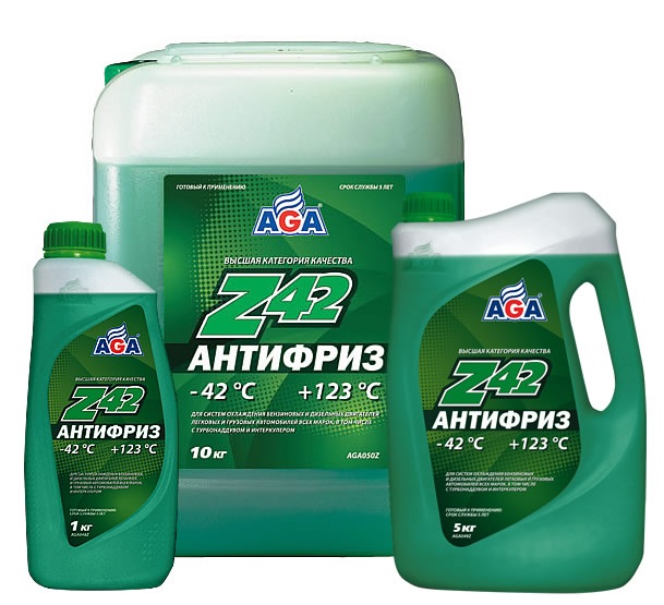 Купить Aga AGA049Z Антифриз,готовый к применению  -42С /зеленый/   5л