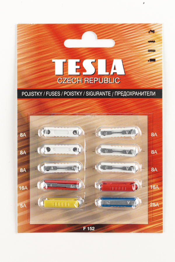 Купить Tesla F152 Предохранители CONTINENTAL (5А, 8А,16А, 25А), комплект 10шт.