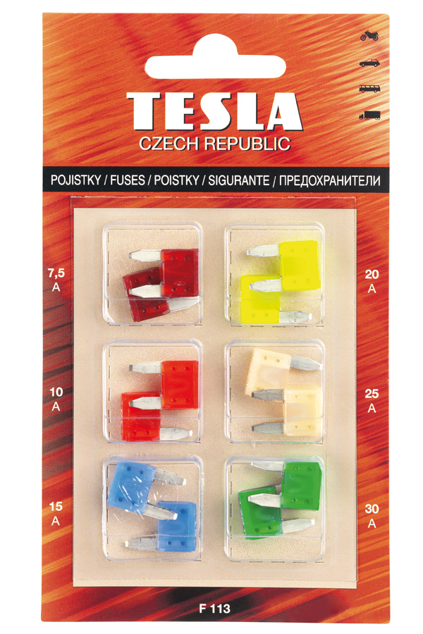 Купить Tesla F113 Предохранители MINI, комплект 12 шт.